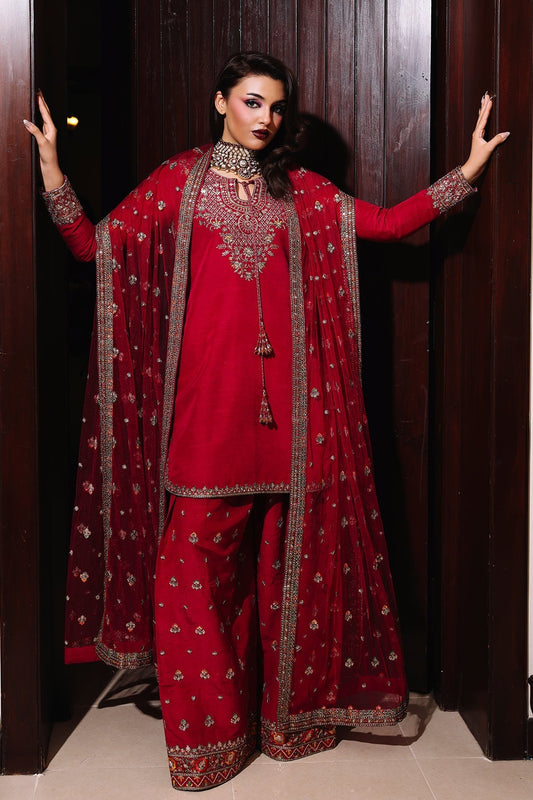 Charizma | Festive Pret | CMA - 5 - 093 R - is Red dress from Charizma - Ladies Clothes - Maria Faisal