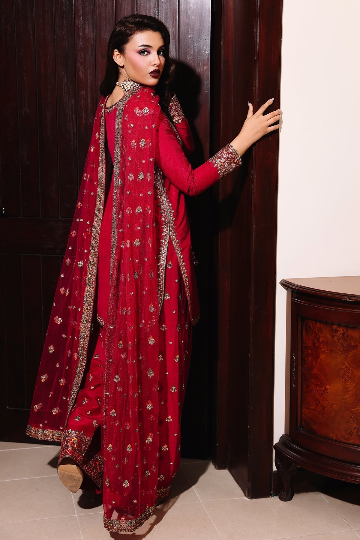 Charizma | Festive Pret | CMA - 5 - 093 R - is Red dress from Charizma - Ladies Clothes - Maria Faisal