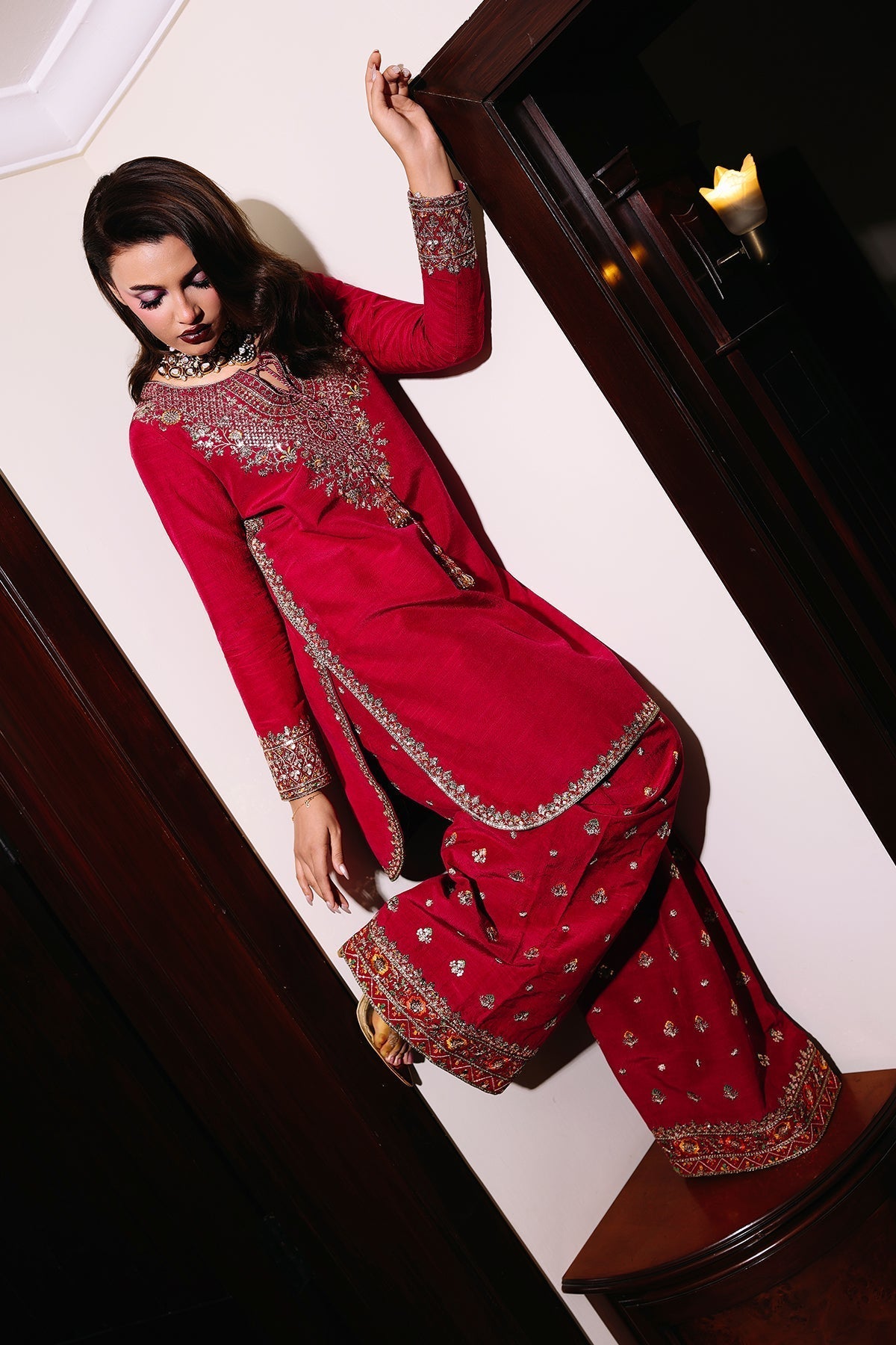 Charizma | Festive Pret | CMA - 5 - 093 R - is Red dress from Charizma - Ladies Clothes - Maria Faisal