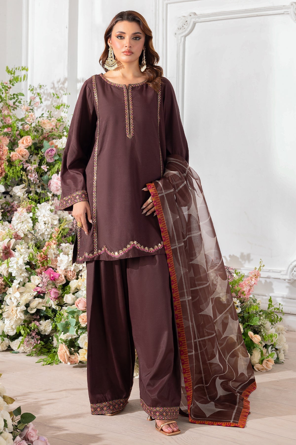 Charizma | Festive Pret | CMA - 5 - 108 B - is Brown dress from Charizma - Ladies Clothes - Maria Faisal