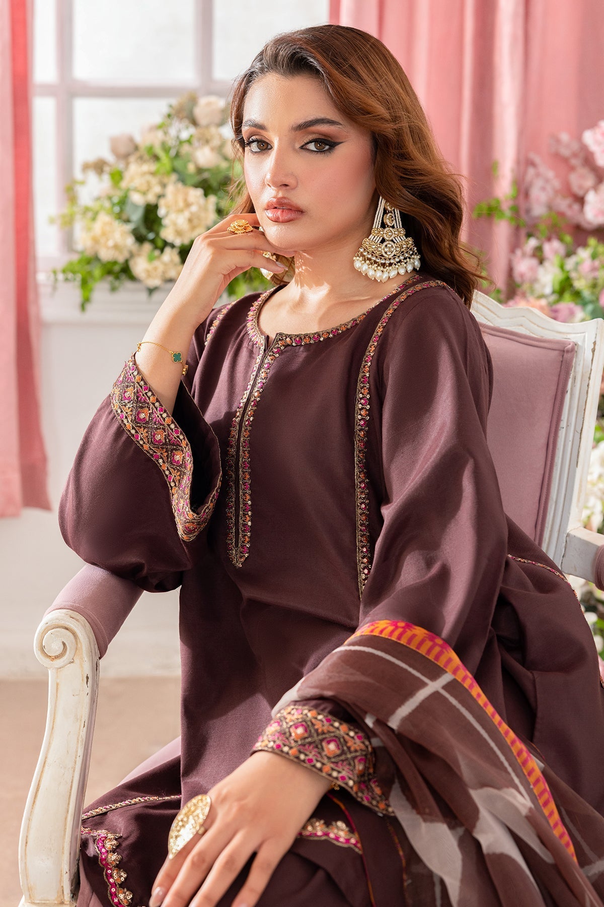 Charizma | Festive Pret | CMA - 5 - 108 B - is Brown dress from Charizma - Ladies Clothes - Maria Faisal