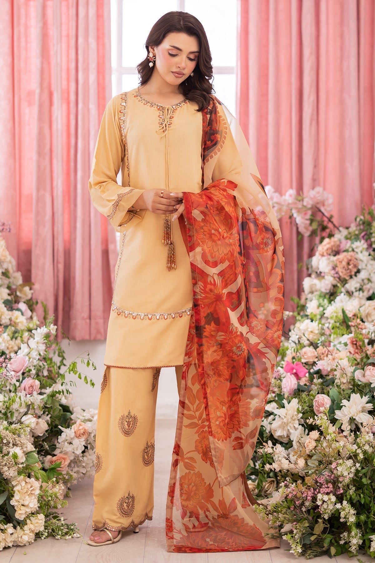 Charizma | Festive Pret | CMA - 5 - 80 O - is Orange dress from Charizma - Ladies Clothes - Maria Faisal
