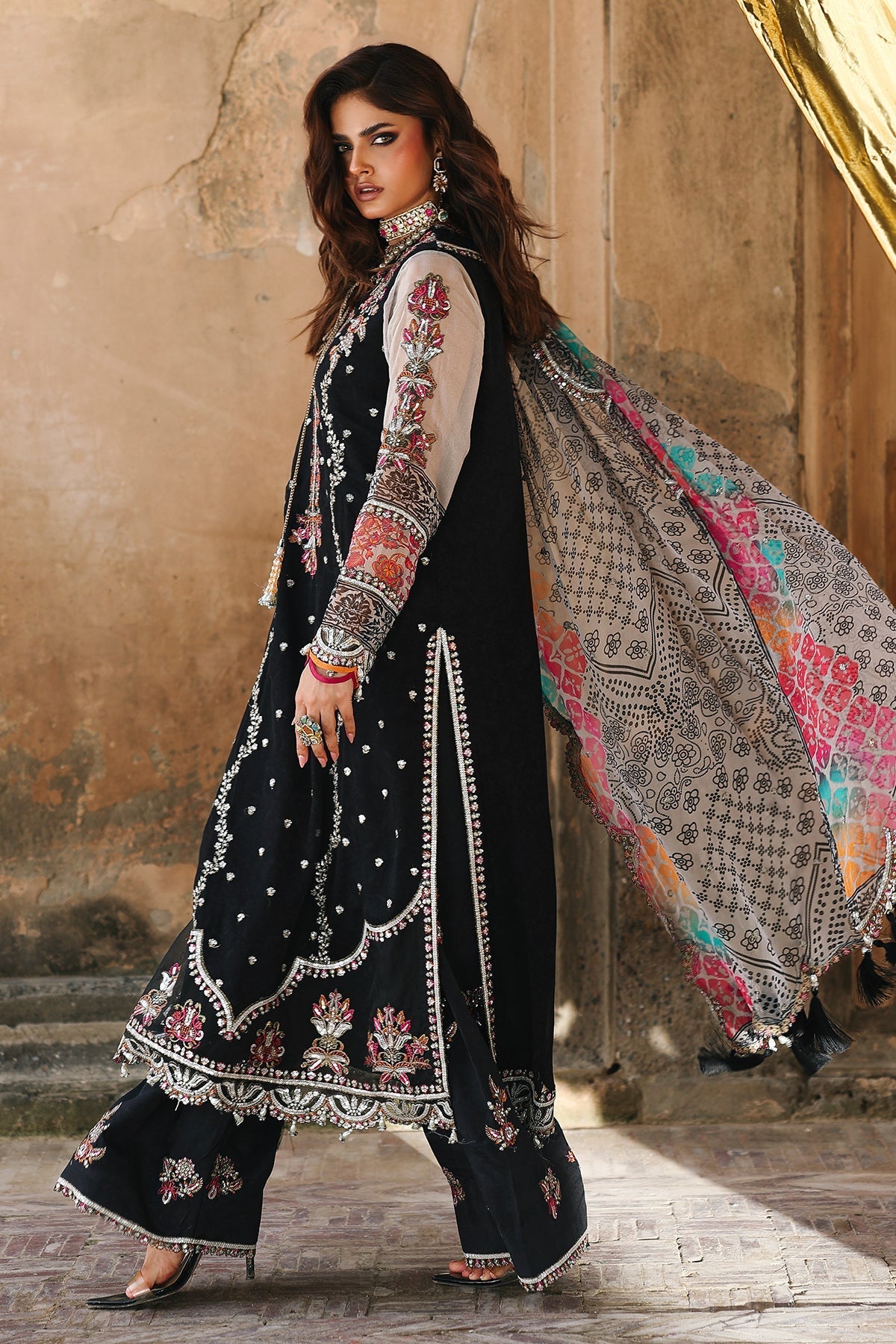 Charizma | Vasal Chiffon 25 | VSL25 - 24 C - is Black dress from Charizma - Ladies Clothes - Maria Faisal