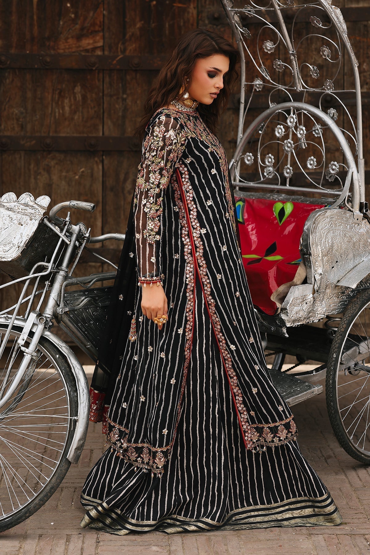 Charizma | Vasal Chiffon 25 | VSL25 - 26 F - is Black dress from Charizma - Ladies Clothes - Maria Faisal