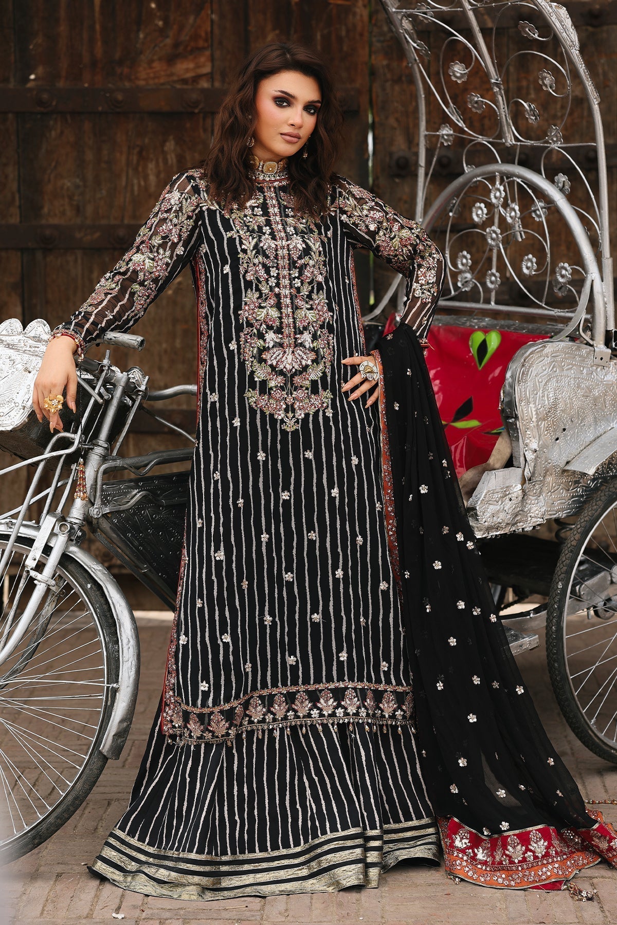 Charizma | Vasal Chiffon 25 | VSL25 - 26 F - is Black dress from Charizma - Ladies Clothes - Maria Faisal