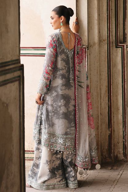 Charizma | Vasal Chiffon 25 | VSL25 - 27 F - is Gray Olive dress from Charizma - Ladies Clothes - Maria Faisal