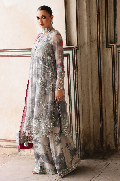 Charizma | Vasal Chiffon 25 | VSL25 - 27 F - is Gray Olive dress from Charizma - Ladies Clothes - Maria Faisal