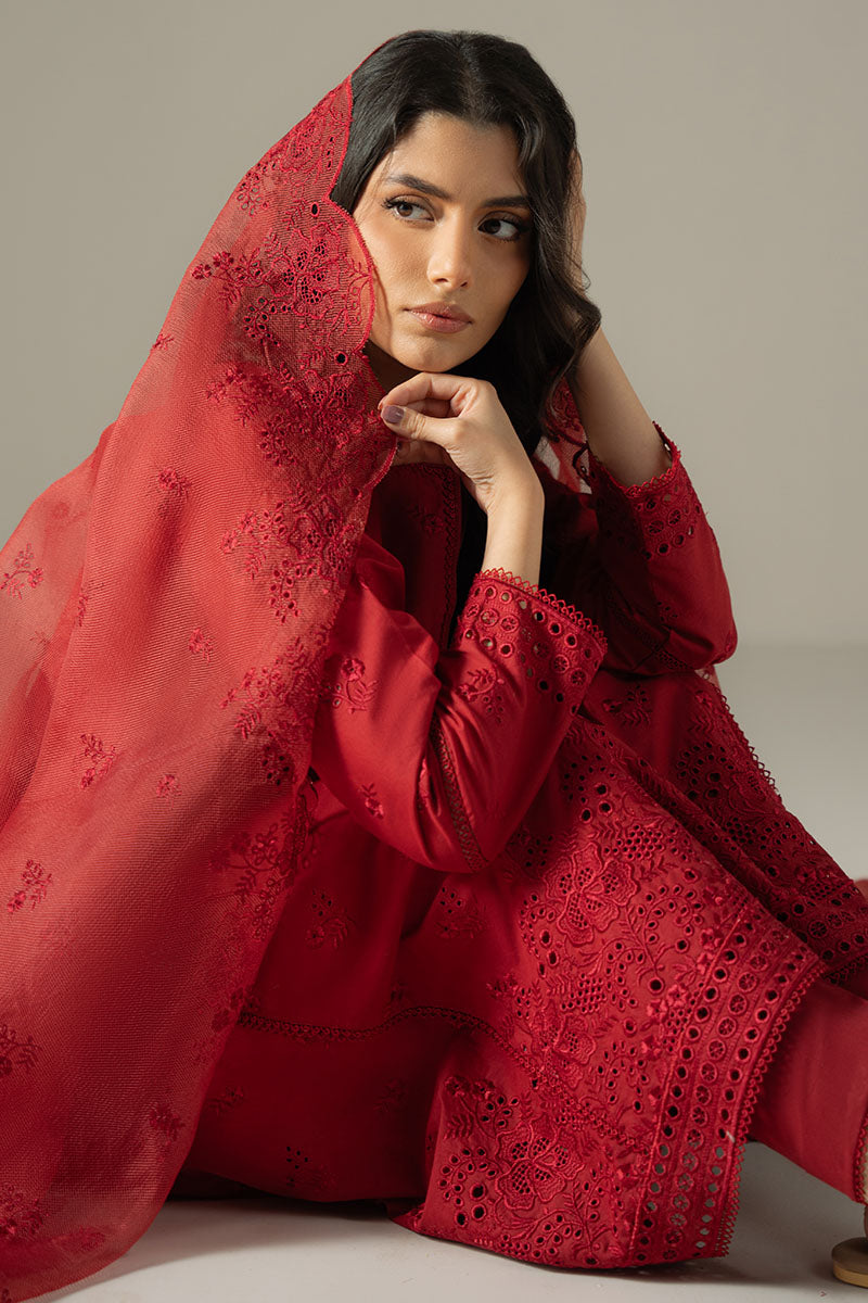 Cross Stitch | Chikankari Lawn 25 | CARMINE GRIS - Ladies Clothes 