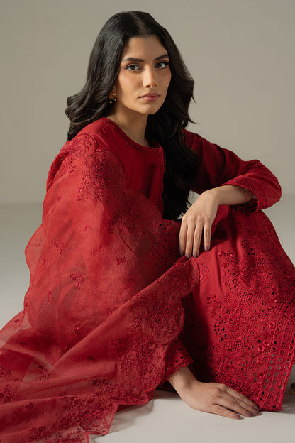 Cross Stitch | Chikankari Lawn 25 | CARMINE GRIS - Ladies Clothes 