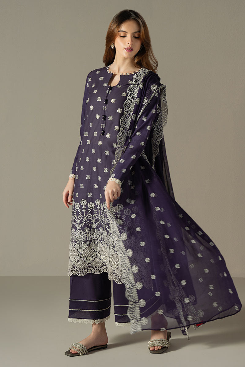 Cross Stitch | Chikankari Lawn 25 | INDIGO ROYAL - Ladies Clothes 