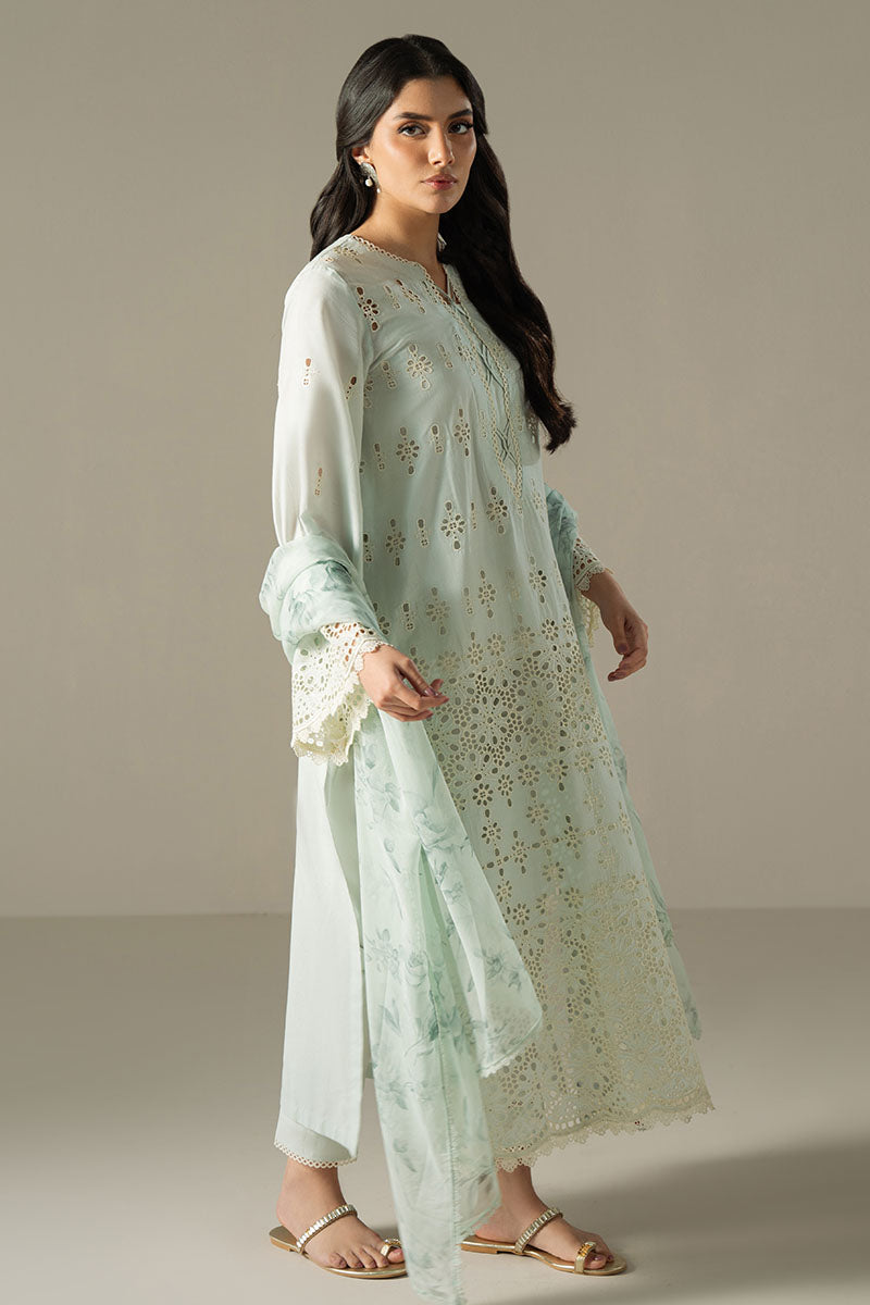 Cross Stitch | Chikankari Lawn 25 | BLUE AURA - Ladies Clothes 