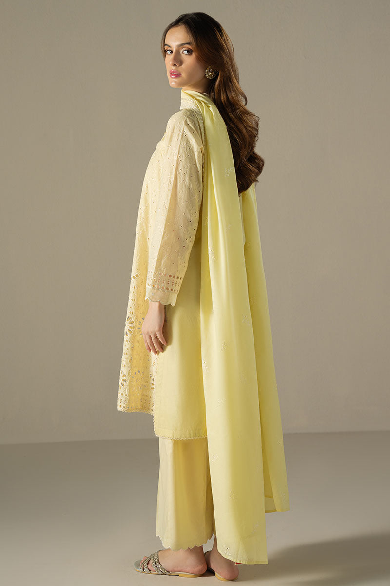 Cross Stitch | Chikankari Lawn 25 | LEMON ZEST - Ladies Clothes 