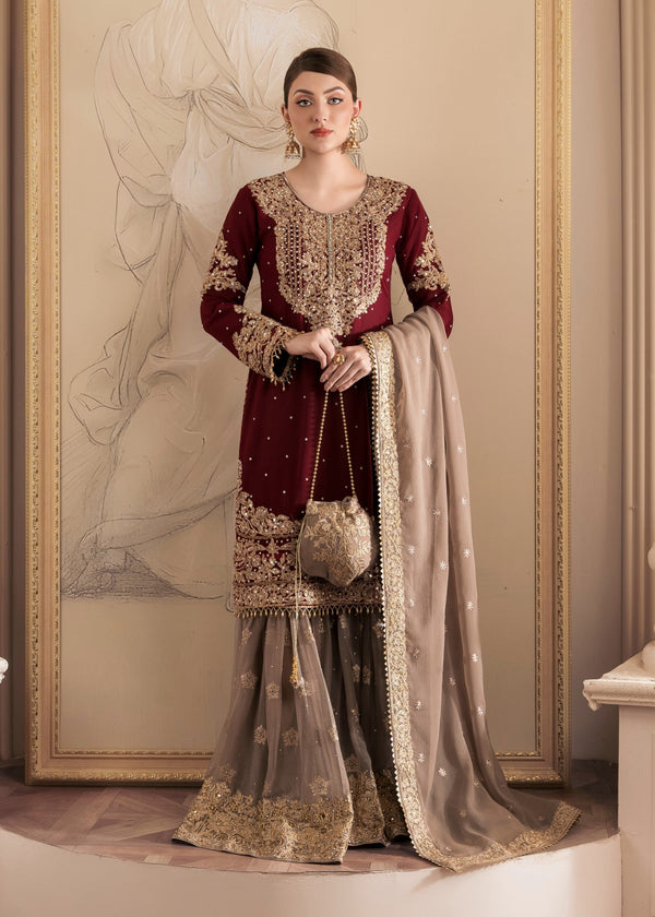 Haseens | Riwayat Luxe | Zarmina - Formal Dress - available at Maria Faisal in UK and USA.