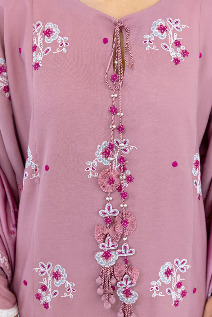 Cross Stitch | Cotton Satin 25 | ANTIQUE BLUSH - is Faded Pink dress from Cross Stitch - Ladies Clothes - Maria Faisal