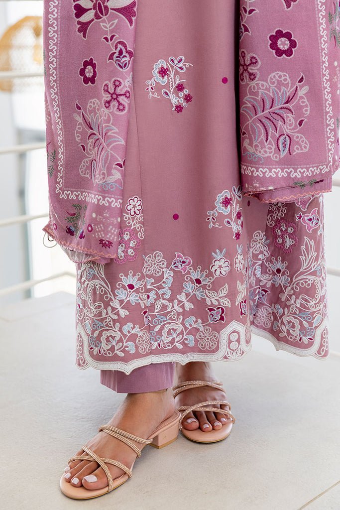Cross Stitch | Cotton Satin 25 | ANTIQUE BLUSH - is Faded Pink dress from Cross Stitch - Ladies Clothes - Maria Faisal