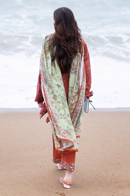 Cross Stitch | Cotton Satin 25 | AUTUMN GLAZE - is Coral dress from Cross Stitch - Ladies Clothes - Maria Faisal