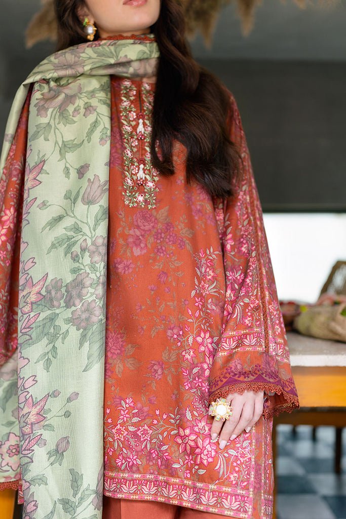 Cross Stitch | Cotton Satin 25 | AUTUMN GLAZE - is Coral dress from Cross Stitch - Ladies Clothes - Maria Faisal