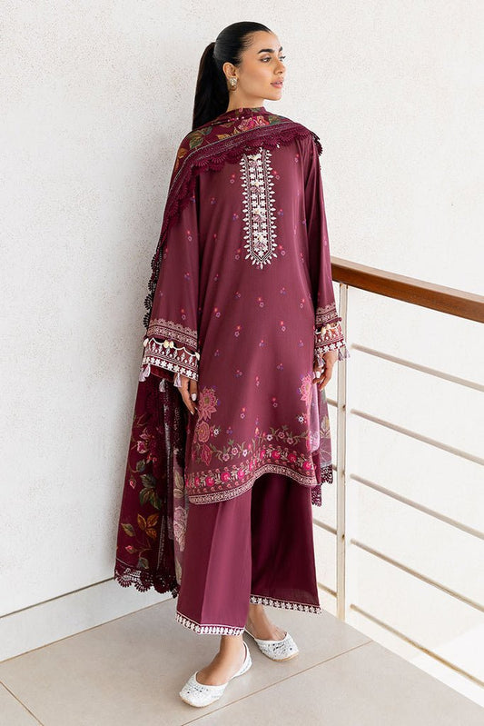 Cross Stitch | Cotton Satin 25 | FLORAL MUSE - is Maroon dress from Cross Stitch - Ladies Clothes - Maria Faisal