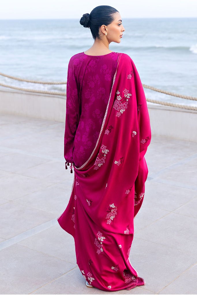 Cross Stitch | Cotton Satin 25 |FLORID ZEAL - is Magenta dress from Cross Stitch - Ladies Clothes - Maria Faisal