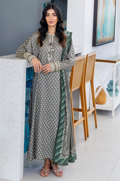 Cross Stitch | Cotton Satin 25 | FOREST MIST - is Gray dress from Cross Stitch - Ladies Clothes - Maria Faisal