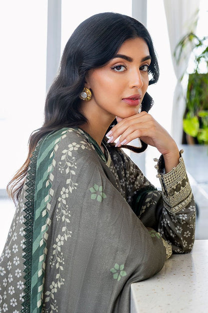 Cross Stitch | Cotton Satin 25 | FOREST MIST - is Gray dress from Cross Stitch - Ladies Clothes - Maria Faisal