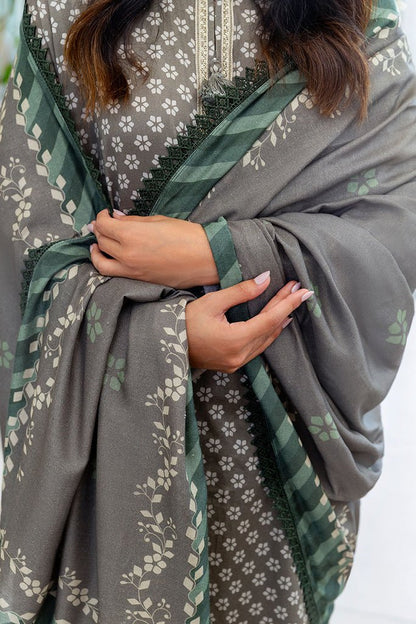 Cross Stitch | Cotton Satin 25 | FOREST MIST - is Gray dress from Cross Stitch - Ladies Clothes - Maria Faisal
