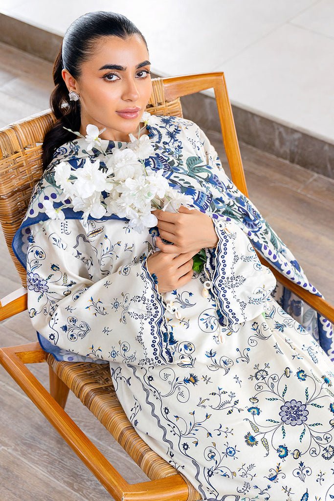 Cross Stitch | Cotton Satin 25 | IVORY ORCHID - is White dress from Cross Stitch - Ladies Clothes - Maria Faisal