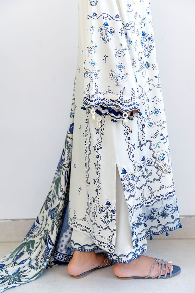 Cross Stitch | Cotton Satin 25 | IVORY ORCHID - is White dress from Cross Stitch - Ladies Clothes - Maria Faisal