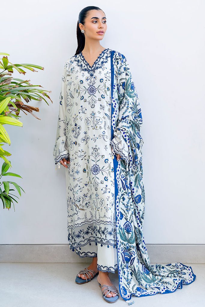 Cross Stitch | Cotton Satin 25 | IVORY ORCHID - is White dress from Cross Stitch - Ladies Clothes - Maria Faisal