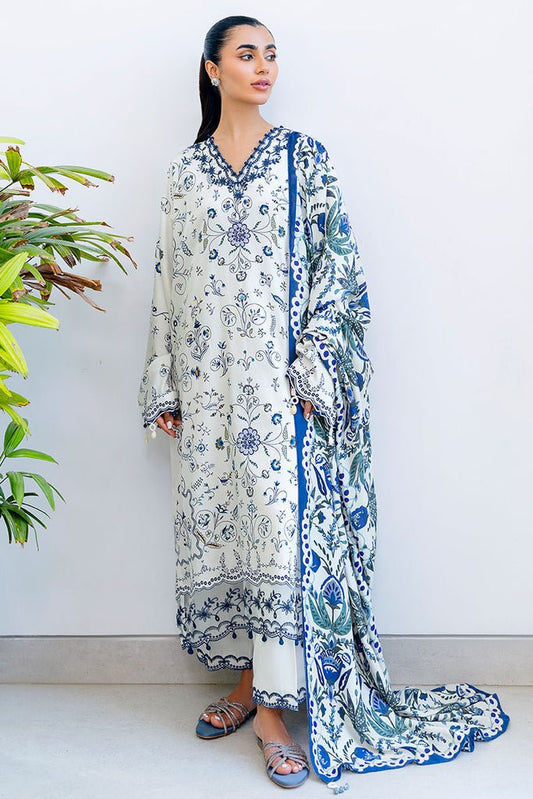 Cross Stitch | Cotton Satin 25 | IVORY ORCHID - is White dress from Cross Stitch - Ladies Clothes - Maria Faisal