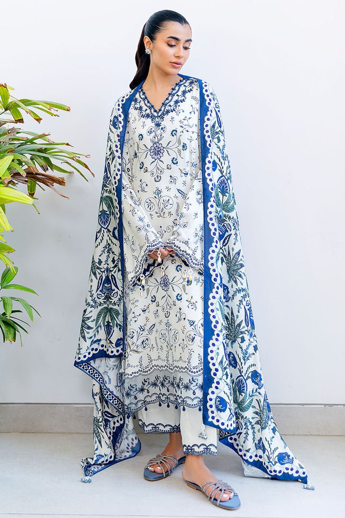 Cross Stitch | Cotton Satin 25 | IVORY ORCHID - is White dress from Cross Stitch - Ladies Clothes - Maria Faisal