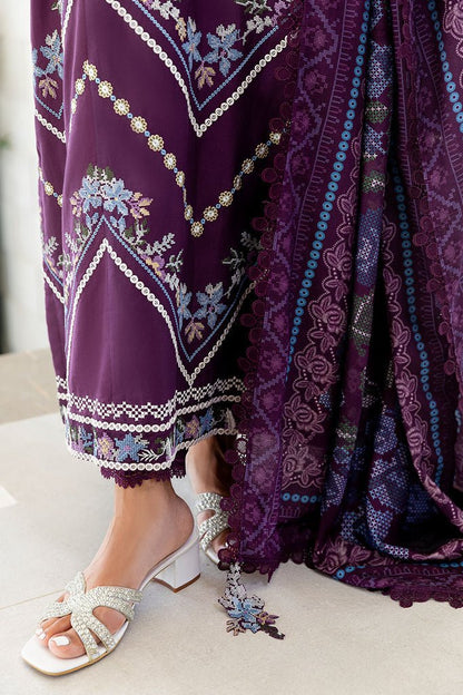 Cross Stitch | Cotton Satin 25 | MYSTIC DUST - is Dark Purple dress from Cross Stitch - Ladies Clothes - Maria Faisal