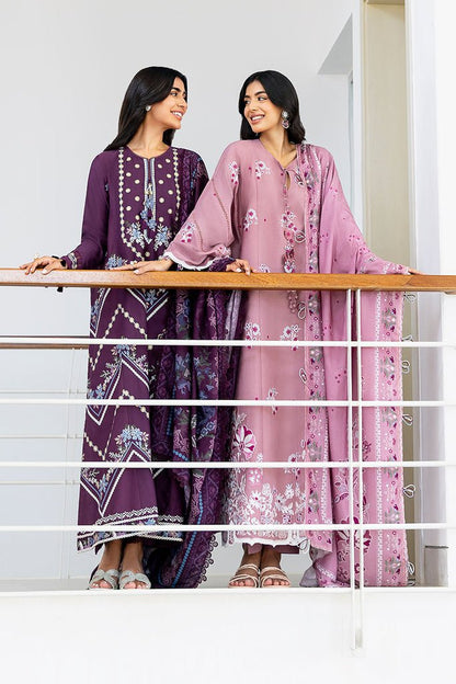 Cross Stitch | Cotton Satin 25 | MYSTIC DUST - is Dark Purple dress from Cross Stitch - Ladies Clothes - Maria Faisal
