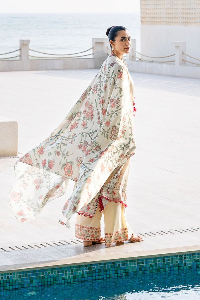 Cross Stitch | Cotton Satin 25 | PETAL SAND - is Ivory dress from Cross Stitch - Ladies Clothes - Maria Faisal