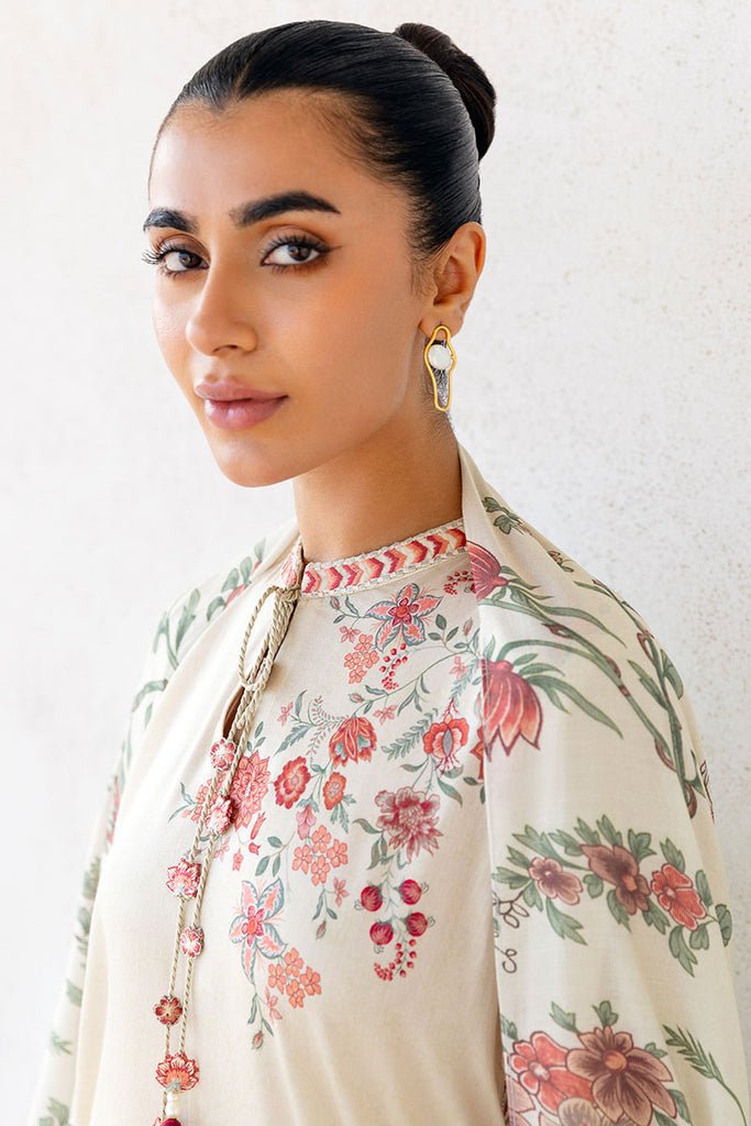 Cross Stitch | Cotton Satin 25 | PETAL SAND - is Ivory dress from Cross Stitch - Ladies Clothes - Maria Faisal