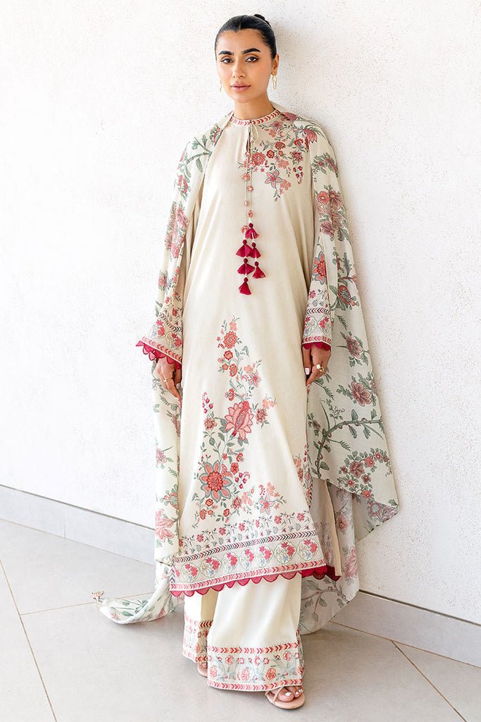 Cross Stitch | Cotton Satin 25 | PETAL SAND - is Ivory dress from Cross Stitch - Ladies Clothes - Maria Faisal