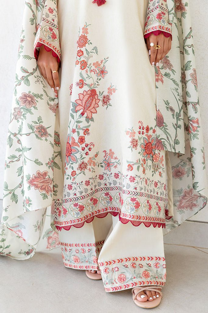 Cross Stitch | Cotton Satin 25 | PETAL SAND - is Ivory dress from Cross Stitch - Ladies Clothes - Maria Faisal