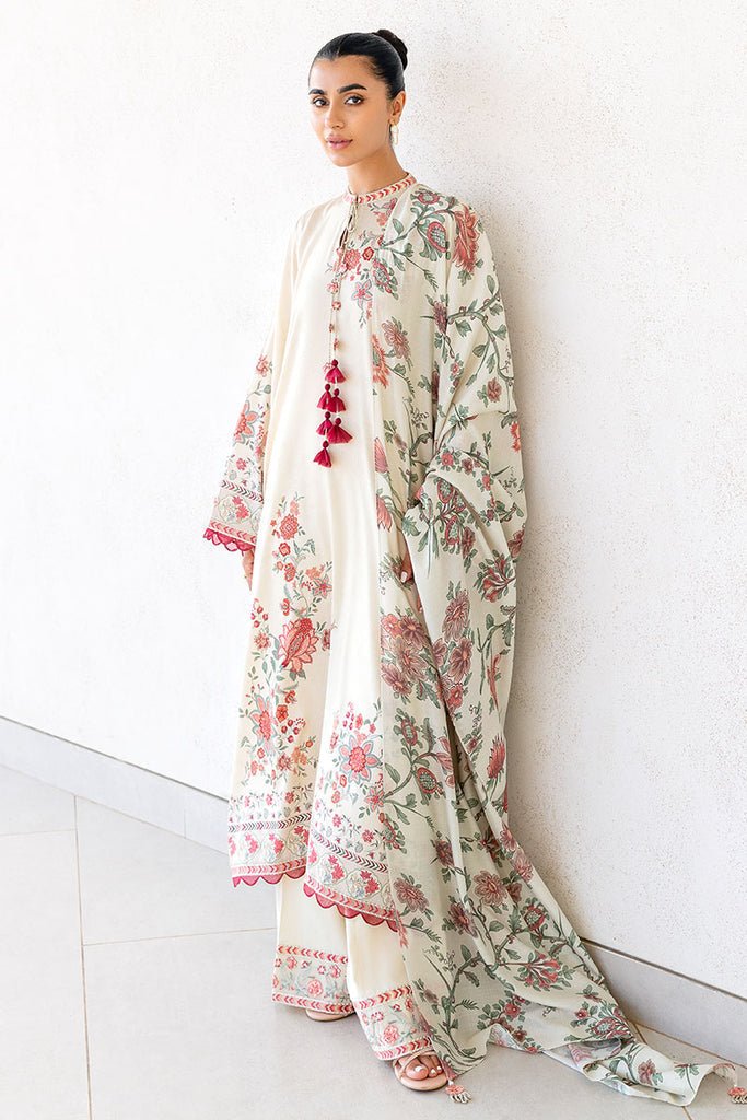 Cross Stitch | Cotton Satin 25 | PETAL SAND - is Ivory dress from Cross Stitch - Ladies Clothes - Maria Faisal