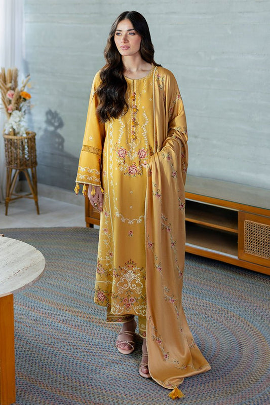 Cross Stitch | Cotton Satin 25 | ROSETTE BLISS - is Mustard Yellow dress from Cross Stitch - Ladies Clothes - Maria Faisal