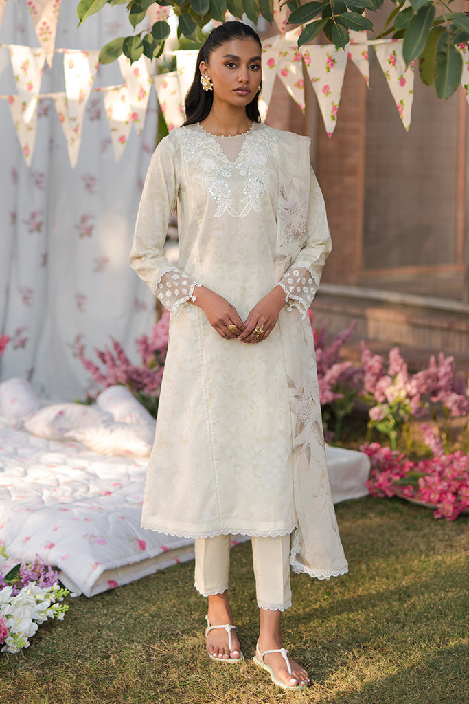 Cross Stitch | Eid Lawn 24 | WHISPERING WHITE - Maria Faisal