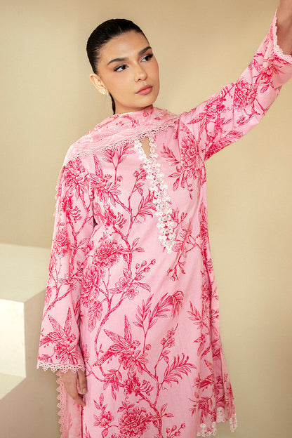 Cross Stitch | Daily Lawn 24 | SHADED PINK-3 PIECE LAWN SUIT - Ladies Clothes - Maria Faisal