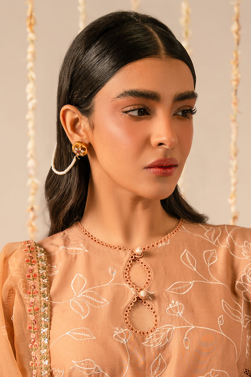 Cross Stitch | Mahiri Embroidered Collection 24 | RUSTIC BROWN - Ladies Clothes - Maria Faisal