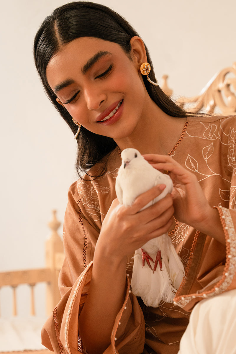 Cross Stitch | Mahiri Embroidered Collection 24 | RUSTIC BROWN - Ladies Clothes - Maria Faisal