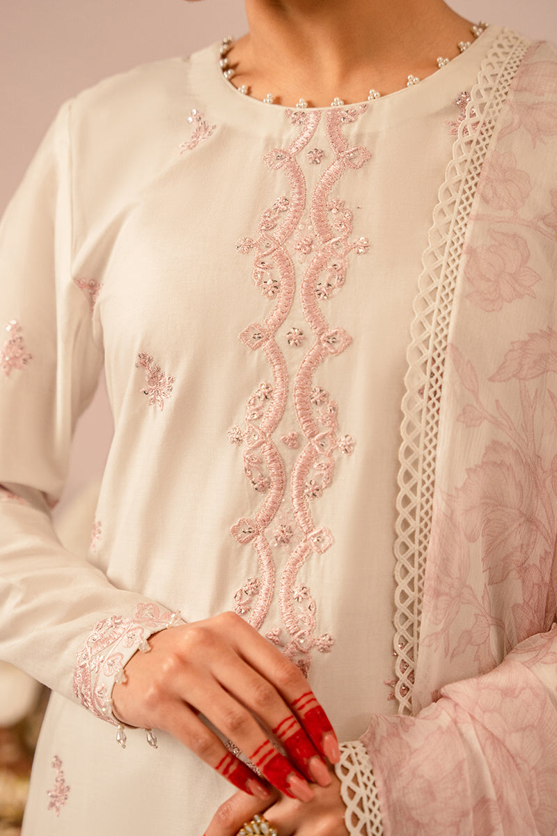 Cross Stitch | Mahiri Embroidered Collection 24 | Ivory Cream - Ladies Clothes - Maria Faisal