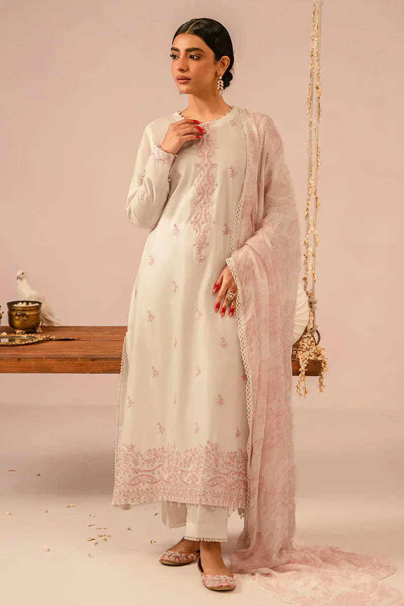 Cross Stitch | Mahiri Embroidered Collection 24 | Ivory Cream - Ladies Clothes - Maria Faisal
