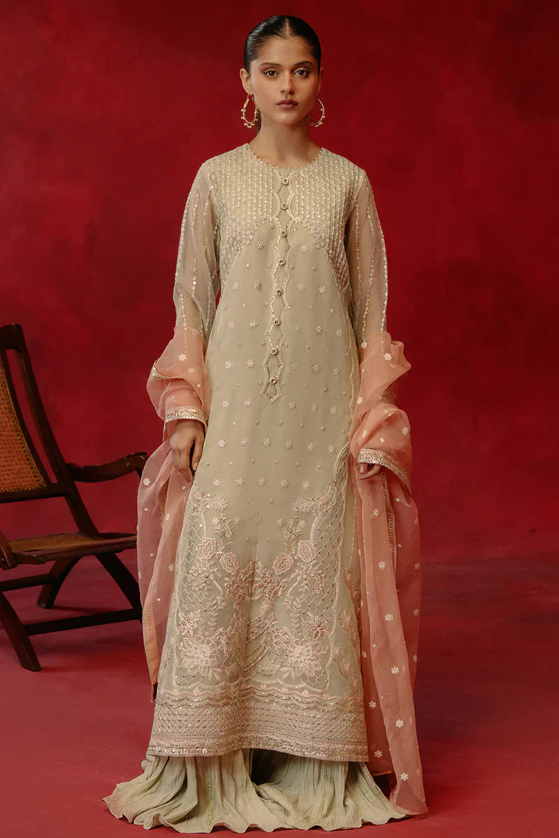 Cross Stitch | Luxe Atelier 24 | Pistachio Dawn - Ladies Clothes - Maria Faisal