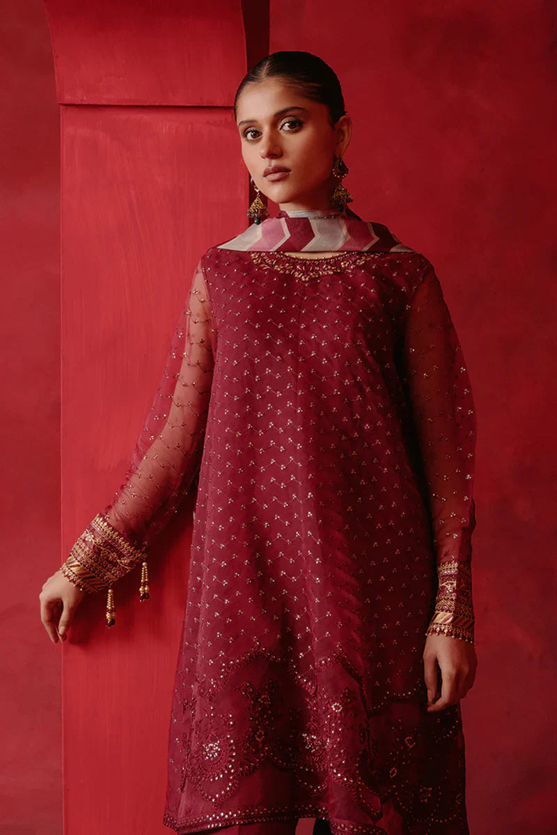 Cross Stitch | Luxe Atelier 24 | Red Ochre - Ladies Clothes - Maria Faisal