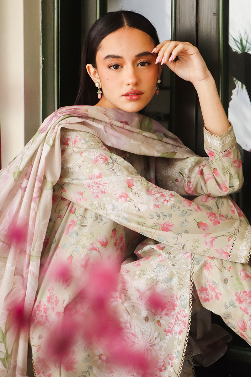 Cross Stitch | Printed Lawn | OLIVE AURA - Ladies Clothes - Maria Faisal