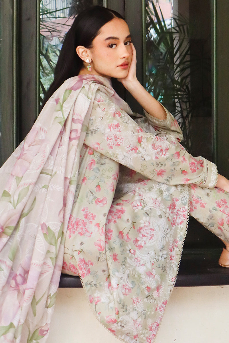 Cross Stitch | Printed Lawn | OLIVE AURA - Ladies Clothes - Maria Faisal