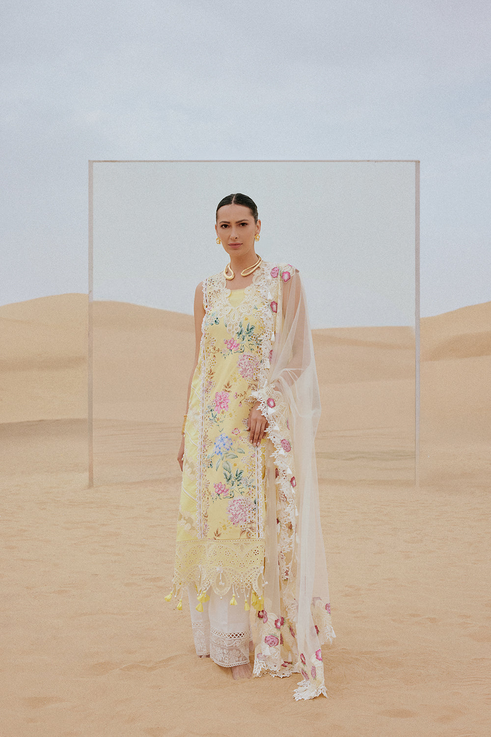 Saira Rizwan | Luxury Lawn 26 | AREZOU-SRL26-04 - Dress - available at Maria Faisal in UK and USA.